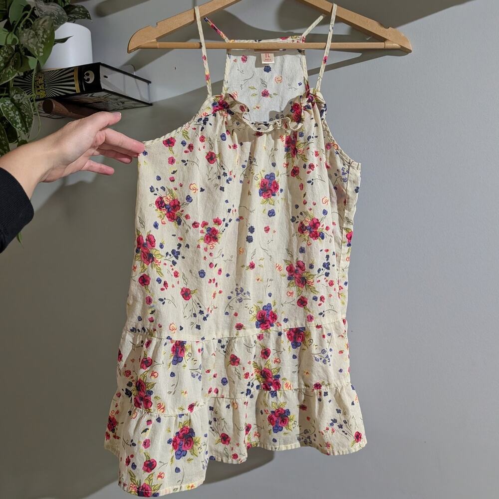 Mossimo Supply Co | 100% Cotton Floral Tiered Ruffle Tank | Size Large